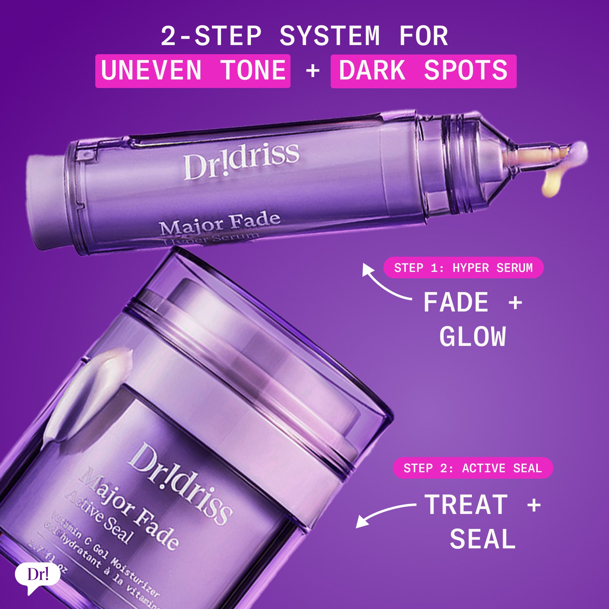 2 step system for uneven tone and dark spots - major fade