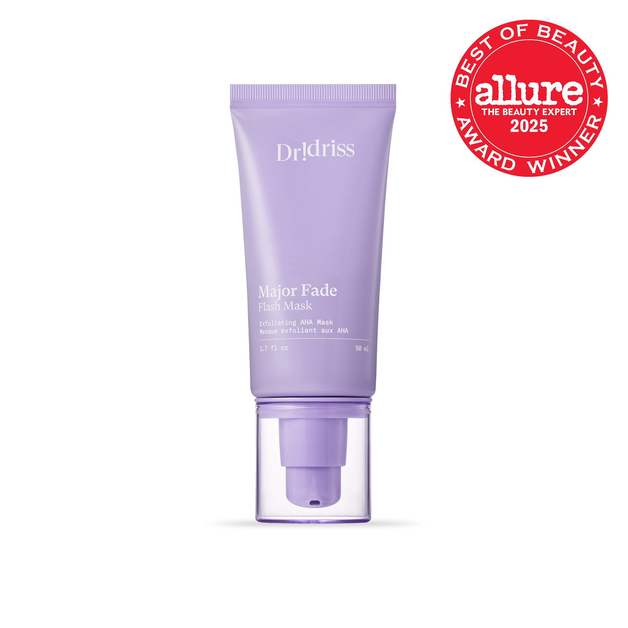 Dr. Idriss Major Fade Flash Mask, an Allure Best of Beauty Award winning AHA exfoliating mask in lavender tube