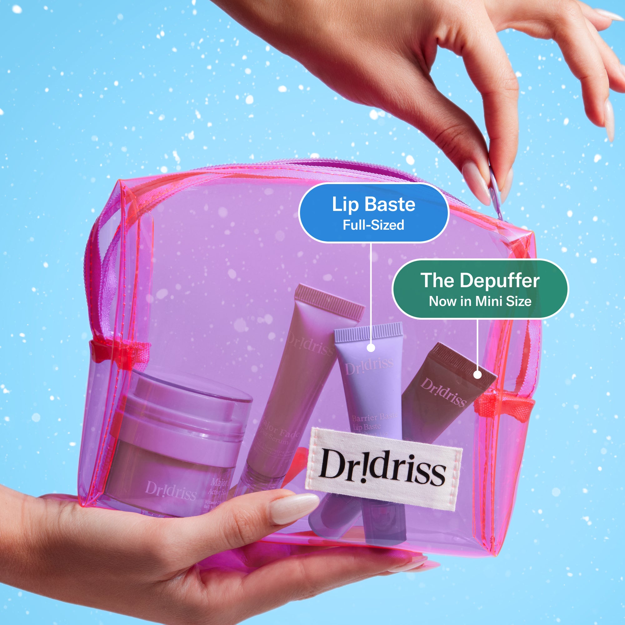 Showing the products in the holiday pouch