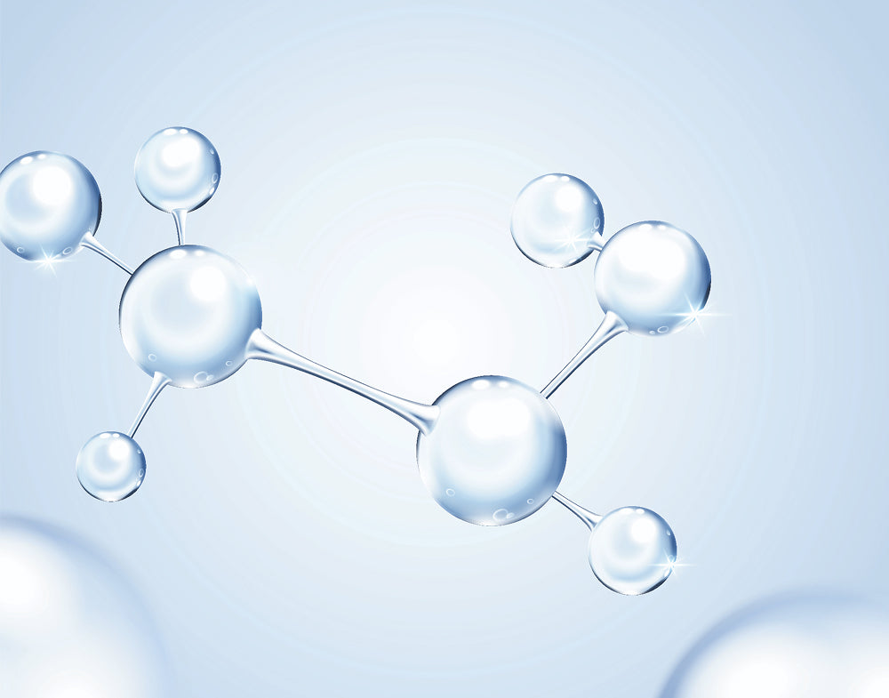 Blue image of peptide molecules