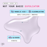 Diagram with product goop showing ingredients and texture of Barrier Baste Lip Peel