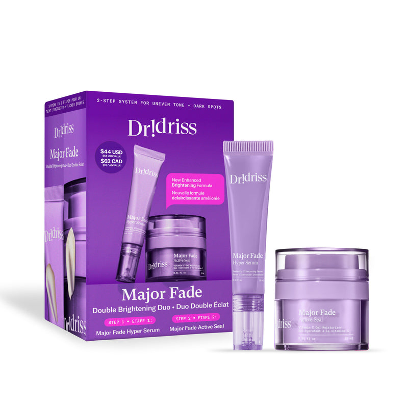 Major Fade Double Brightening Duo - travel size skincare kit for fading dark spots