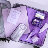 The portable humidifier in a suitcase to show how you can pack it for your travels