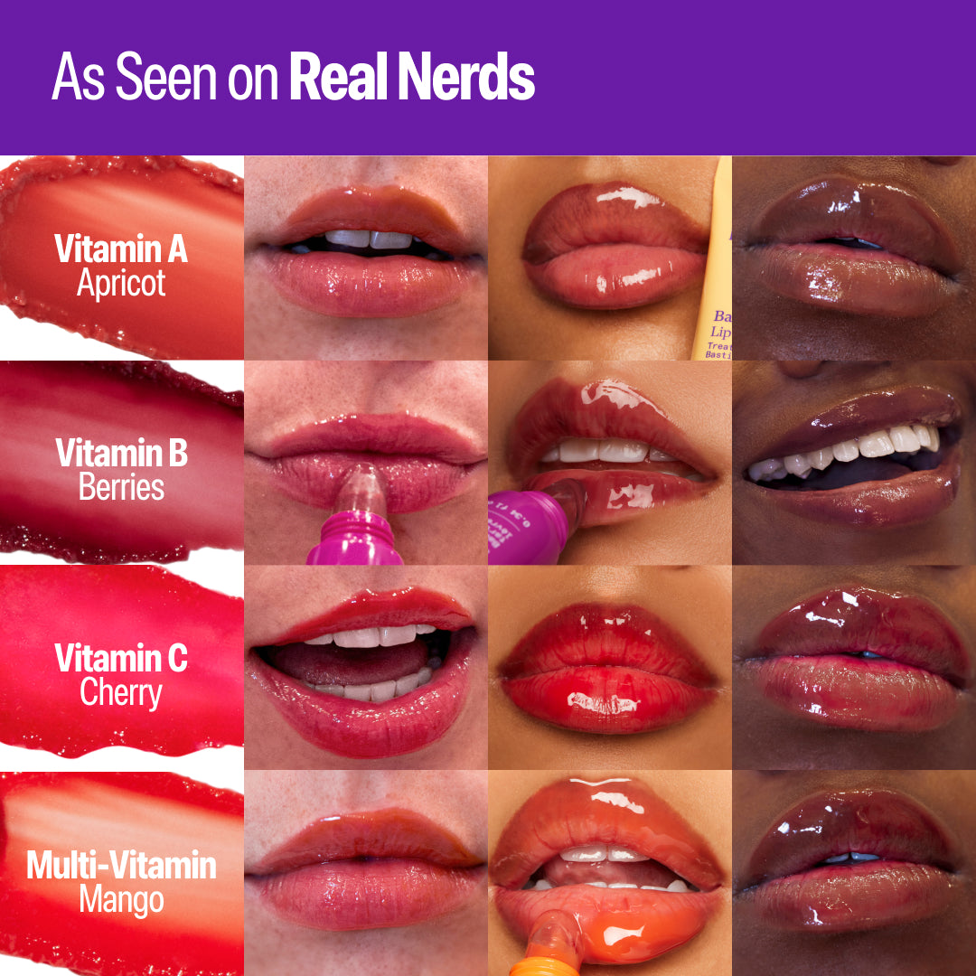 Group of photos showing all 4 shades on 3 different skin tones