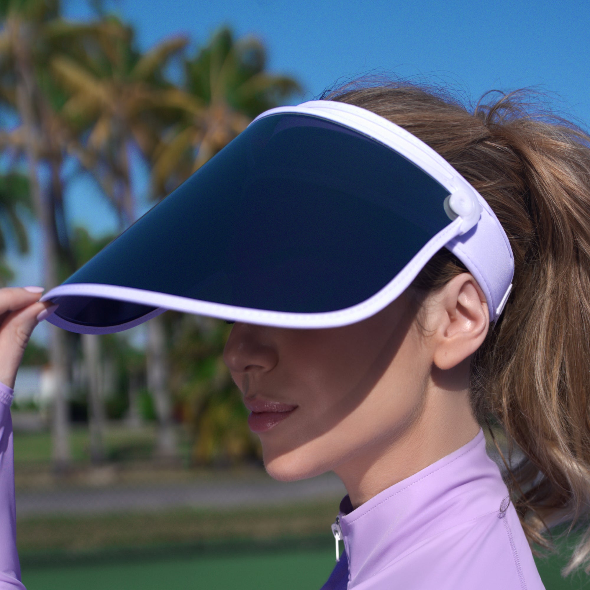 Dr. Shereene Idriss wearing the Major Shade Full Lux Sunshield in White