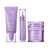 Product shot of the solution system featuring flash mask, hyper serum and active seal