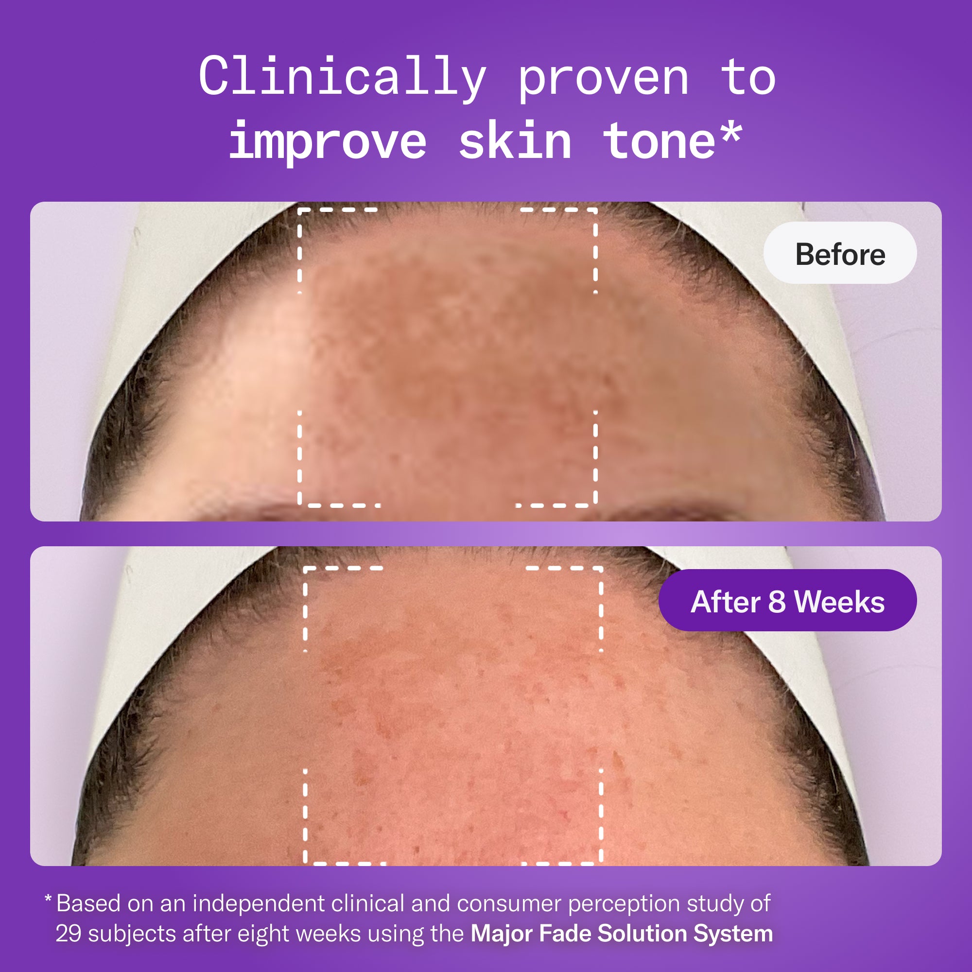 Before and after of the major fade products