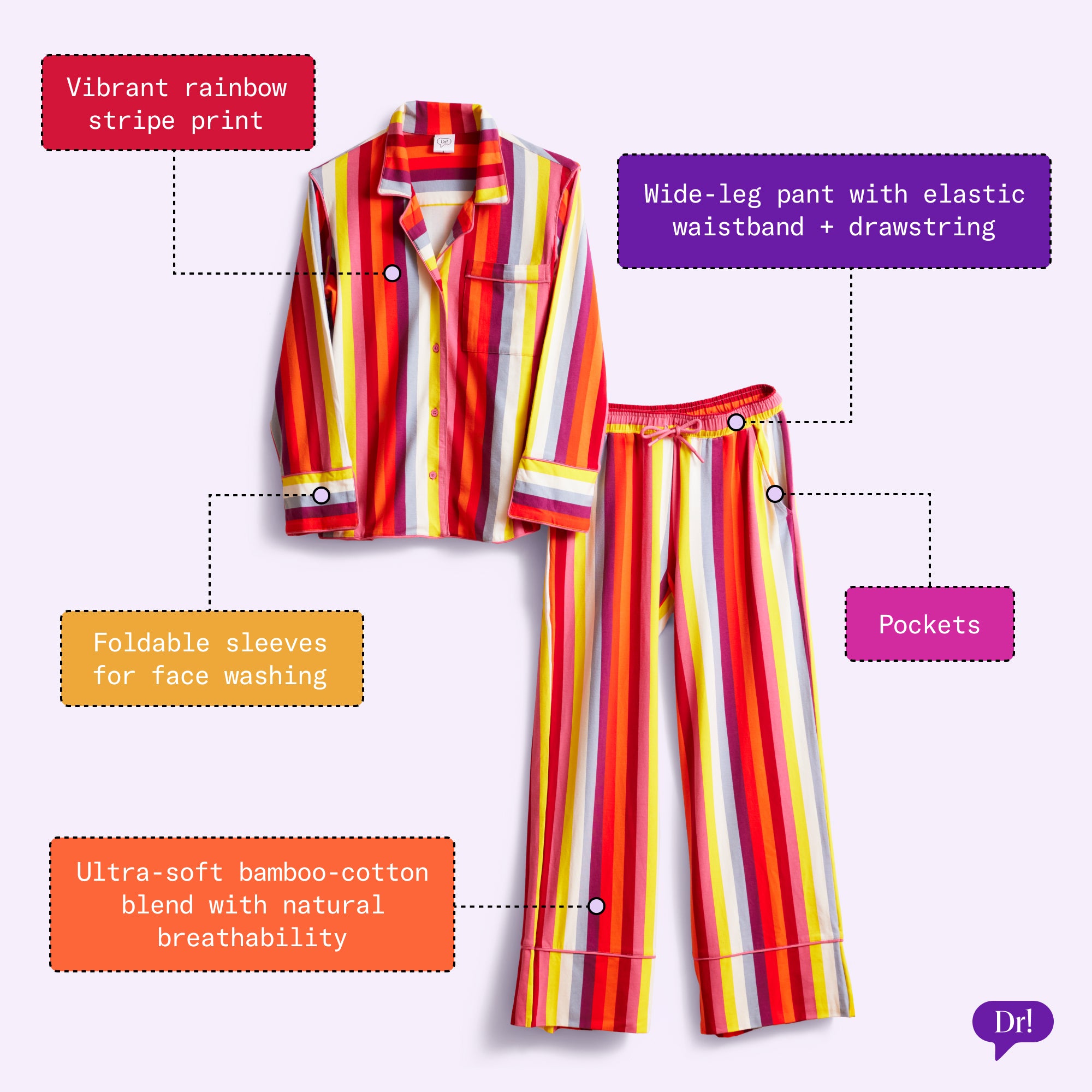 breakdown of product benefits of the PJs